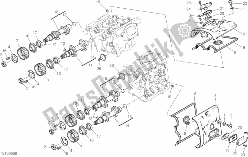 Toutes les pièces pour le Culasse: Système De Distribution du Ducati Monster 1200 R 2019